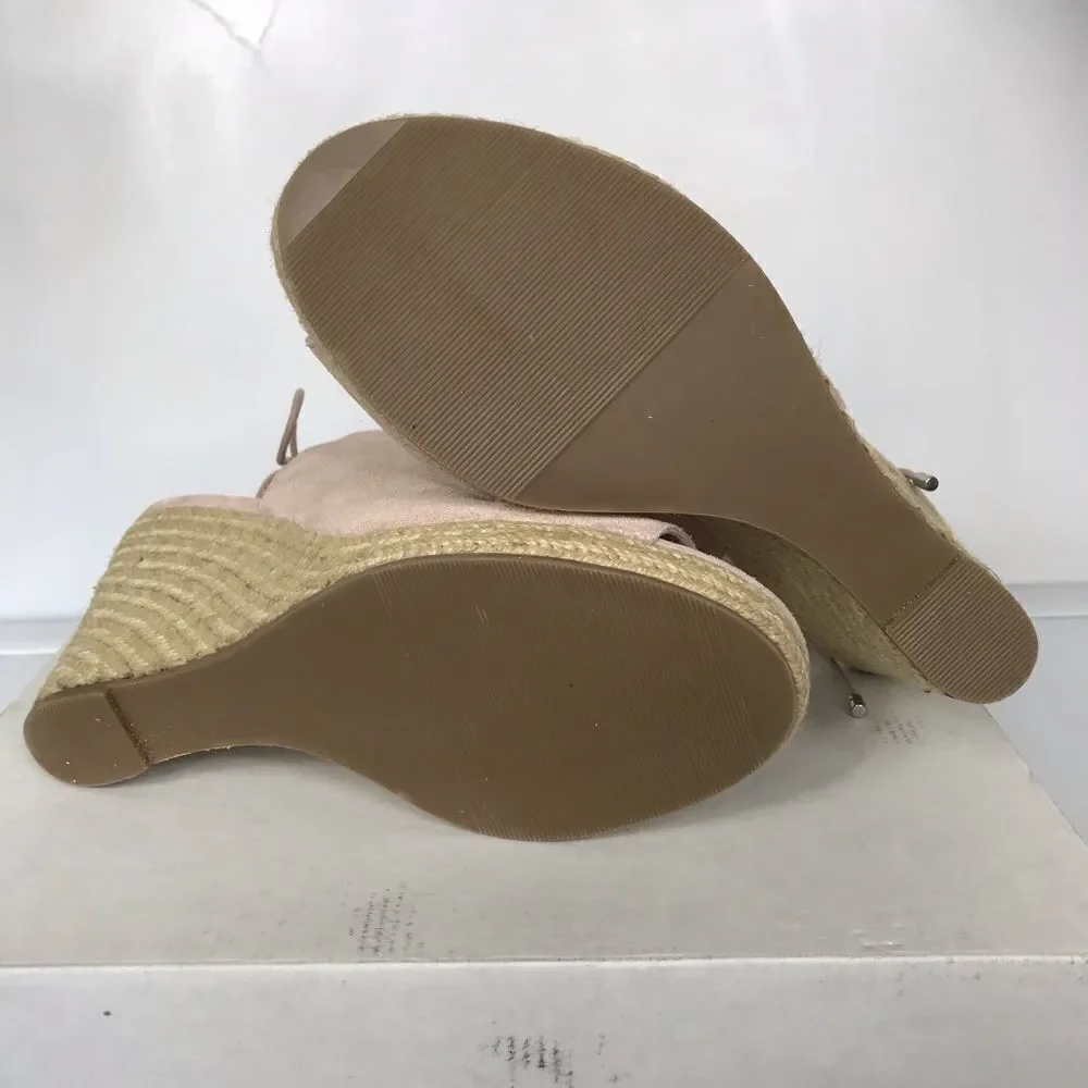 Laurie Felt Suede Peep-Toe Wedge